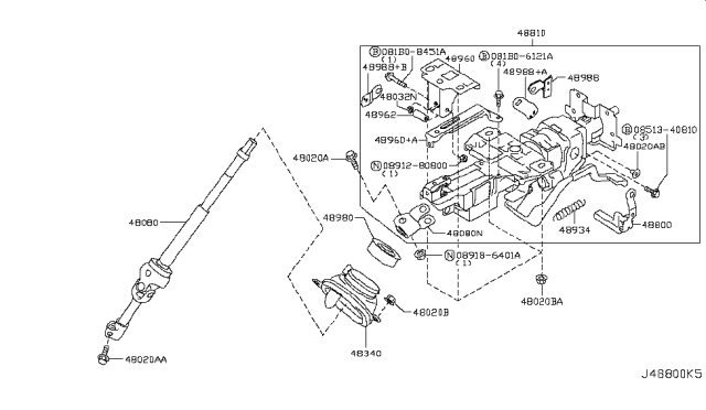 2008 Nissan Murano Steering Column Diagram 2