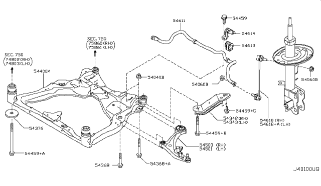 2008 Nissan Murano Front Suspension Diagram 1