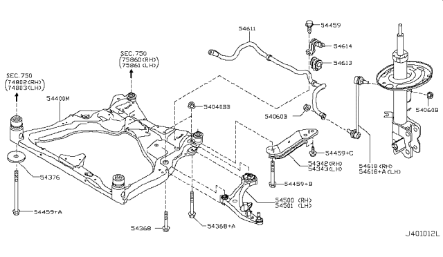 2014 Nissan Murano Front Suspension Diagram 1