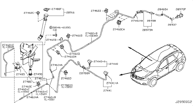 2009 Nissan Murano Windshield Washer Diagram 1