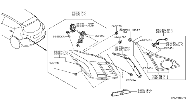 2014 Nissan Murano Rear Combination Lamp Diagram