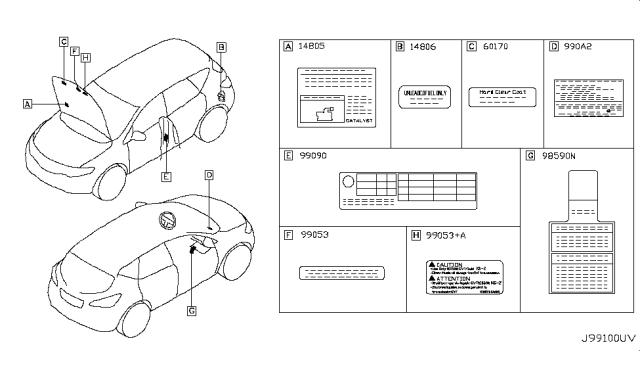 2012 Nissan Murano Label-Emission Control System Diagram for 14805-3YR0A