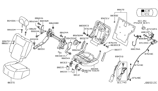 2008 Nissan Murano Rear Seat Diagram 1