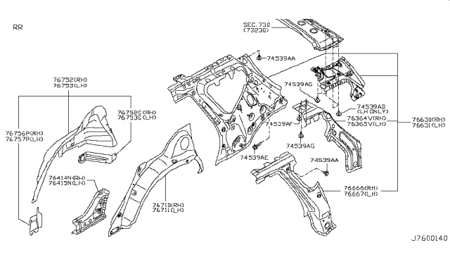 2013 Nissan Murano Body Side Panel Diagram 3