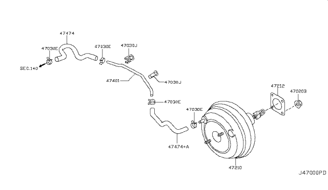 2009 Nissan Murano Brake Servo & Servo Control Diagram 1