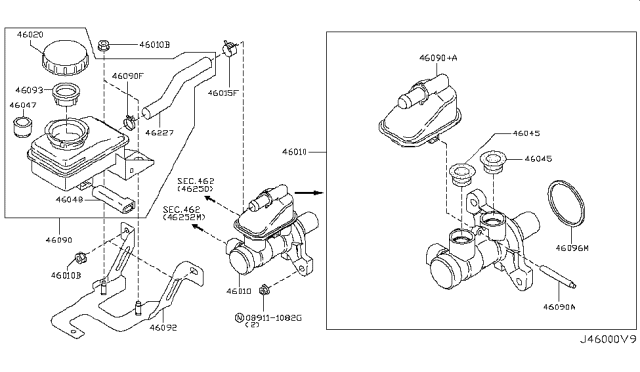 2013 Nissan Murano Brake Master Cylinder Diagram 1