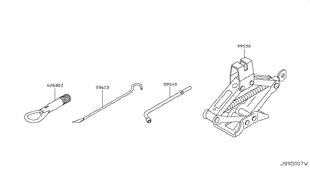 2008 Nissan Murano Jack Complete Diagram for 99550-1AN0A