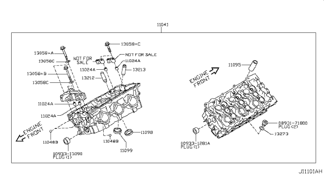 2011 Nissan Murano Cylinder Head & Rocker Cover Diagram 4