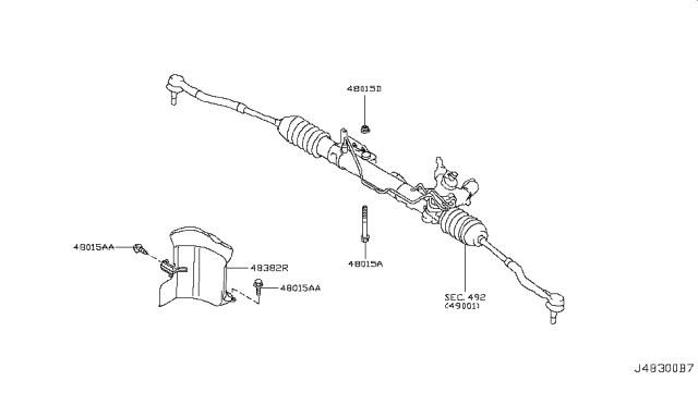 2009 Nissan Murano Bolt Diagram for 54368-JP00D