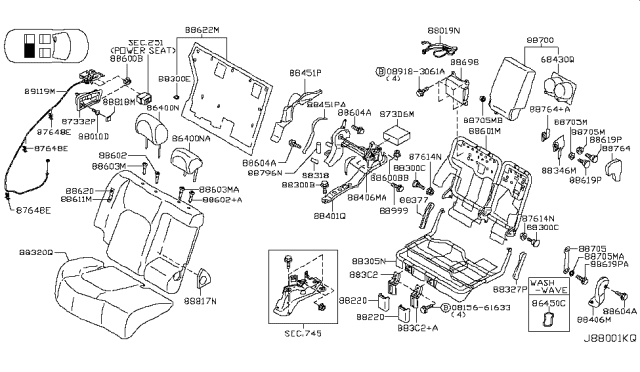 2011 Nissan Murano Cap-Bolt Diagram for 88599-1AA0A