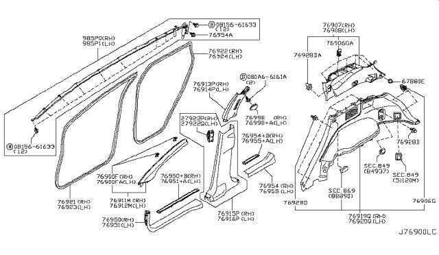 2010 Nissan Murano Air Bag Driver Side Module Assembly Diagram for K85PA-1AA0A