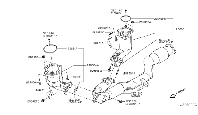 2009 Nissan Murano Catalyst Converter,Exhaust Fuel & URE In Diagram 2