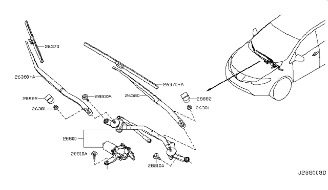 2008 Nissan Murano Windshield Wiper Diagram 1