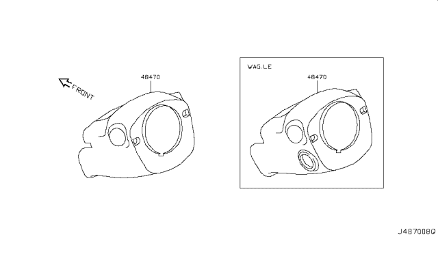 2011 Nissan Murano Steering Column Shell Cover Diagram