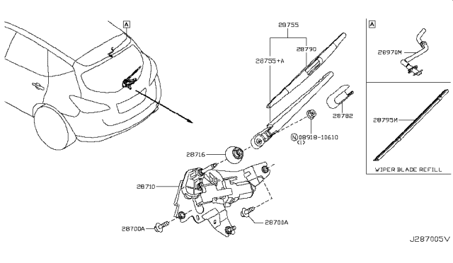 2008 Nissan Murano Rear Window Wiper Diagram