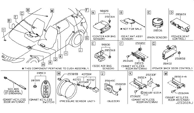 2011 Nissan Murano Tpms Tire Pressure Monitoring Sensor Diagram for 40700-1AA0C