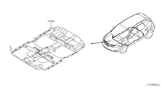 2010 Nissan Murano Floor Trimming Diagram 3