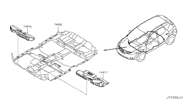 2009 Nissan Murano Floor Trimming Diagram 1