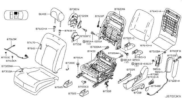2014 Nissan Murano Front Seat Diagram 3