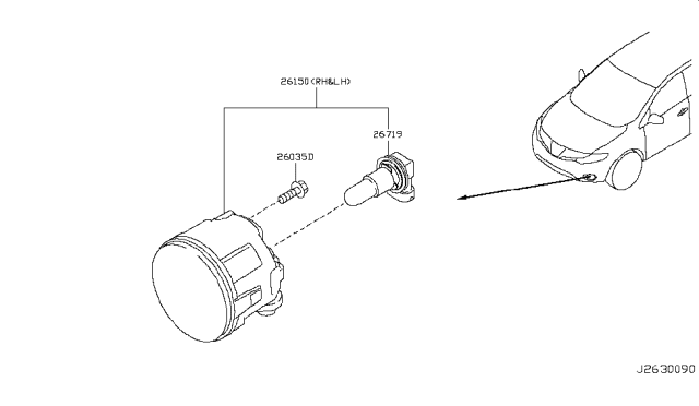 2011 Nissan Murano Fog,Daytime Running & Driving Lamp Diagram