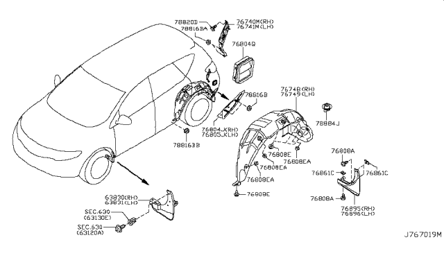 2014 Nissan Murano Body Side Fitting Diagram 1