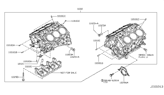 2014 Nissan Murano Cylinder Block & Oil Pan Diagram 2