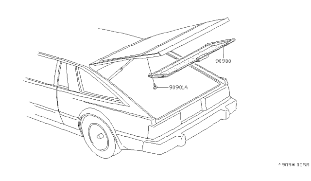 1983 Nissan 200SX Back Door Trimming Diagram