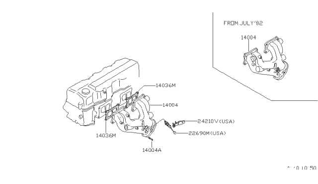 1983 Nissan 200SX Manifold Diagram 1