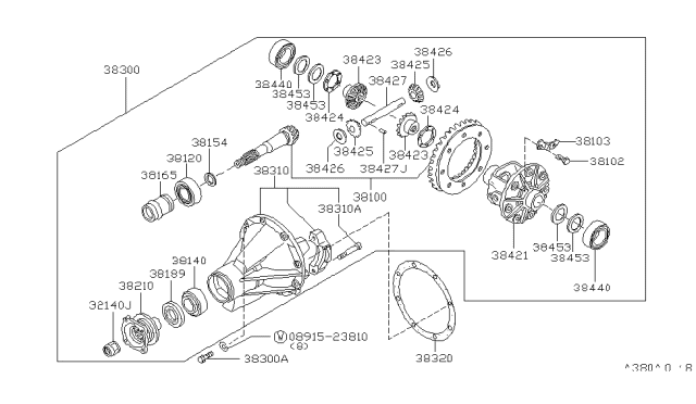 1981 Nissan 200SX SPACER-Bearing Diagram for 38165-N5000
