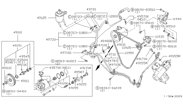 1981 Nissan 200SX Pump-Power Steering Diagram for 49110-N8410