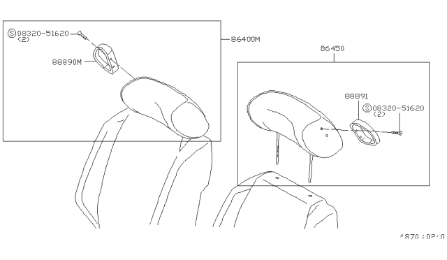 1982 Nissan 200SX Front Seat Diagram 2