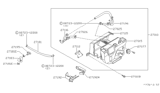 1981 Nissan 200SX Heater & Blower Unit Diagram 5