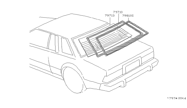 1981 Nissan 200SX Glass Back Wind Diagram for 79712-N9610