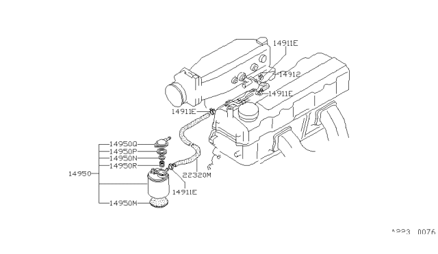1983 Nissan 200SX Engine Control Vacuum Piping Diagram 1