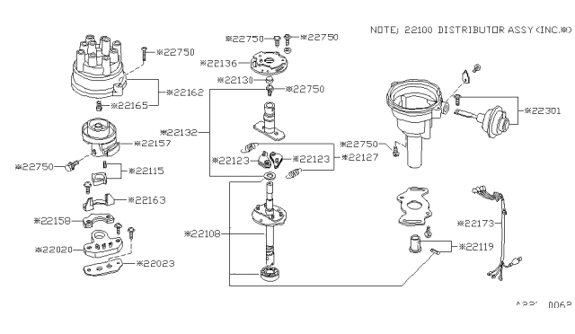 1982 Nissan 200SX Distributor & Ignition Timing Sensor Diagram 3