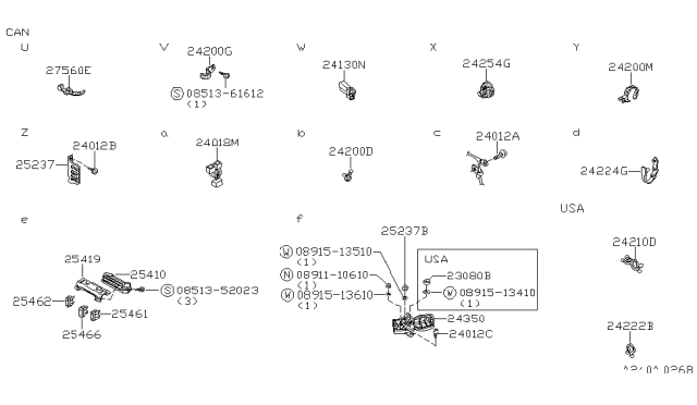 1982 Nissan 200SX Nut Hex Diagram for 24354-89902