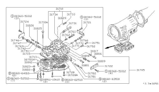 1982 Nissan 200SX Spring-Timing Diagram for 31782-X0100