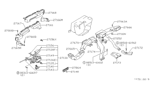 1981 Nissan 200SX Heater & Blower Unit Diagram 4