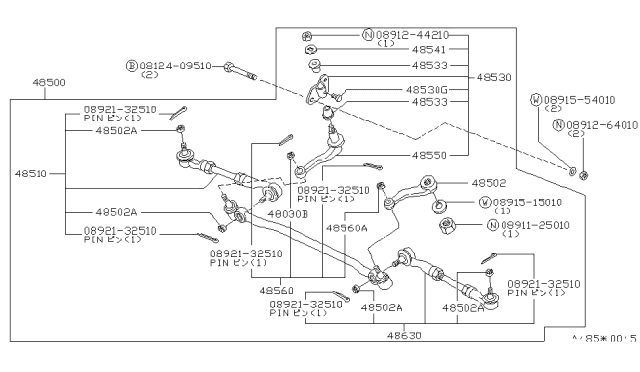 1979 Nissan 200SX Rod Side LH Diagram for 48630-N8425