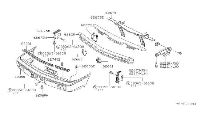 1982 Nissan 200SX Front Bumper Diagram 4