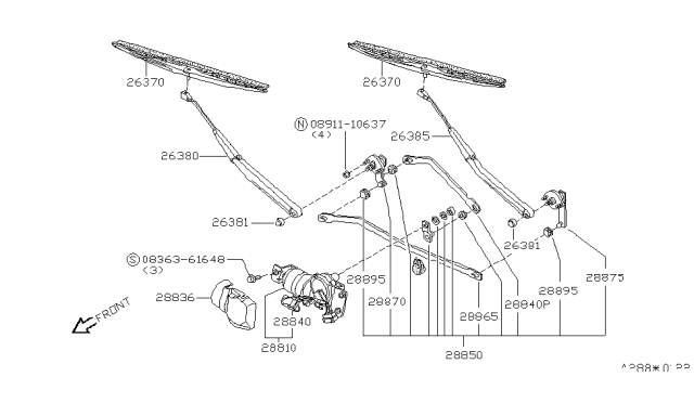 1981 Nissan 200SX Windshield Wiper Diagram