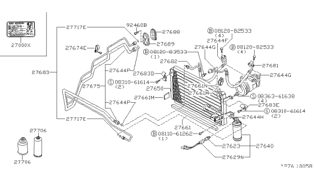 1981 Nissan 200SX Condenser,Liquid Tank & Piping Diagram 2