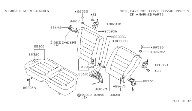 1979 Nissan 200SX Rear Seat Diagram 2