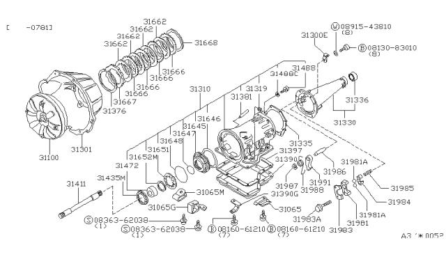 1980 Nissan 200SX Torque Converter,Housing & Case Diagram