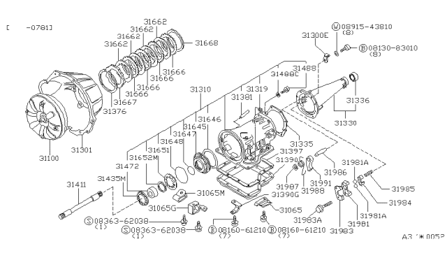 1981 Nissan 200SX Torque Converter,Housing & Case Diagram 1