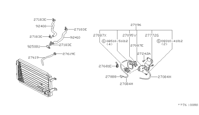 1983 Nissan 200SX Condenser,Liquid Tank & Piping Diagram 2