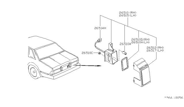 1982 Nissan 200SX Licence Plate Lamp Diagram 4