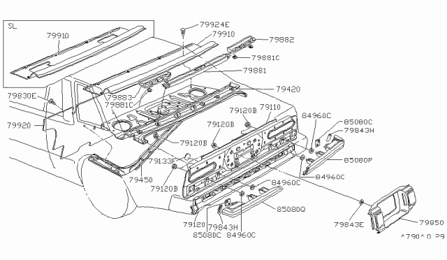 1981 Nissan 200SX Rear,Back Panel & Fitting Diagram 2