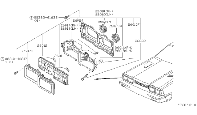 1981 Nissan 200SX Headlamp Diagram 1