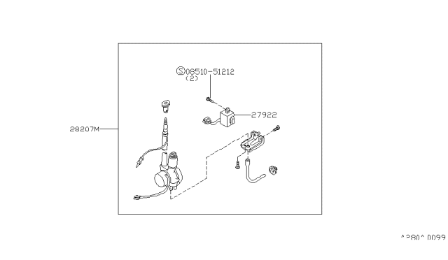 1980 Nissan 200SX Sx Power Antenna Diagram for 27960-N8425